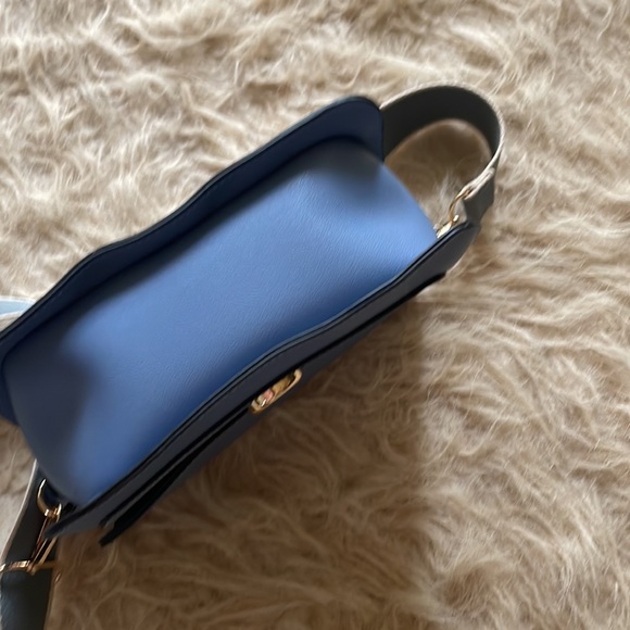 Grey blue purse with chic fabric straps - Picture 6 of 11